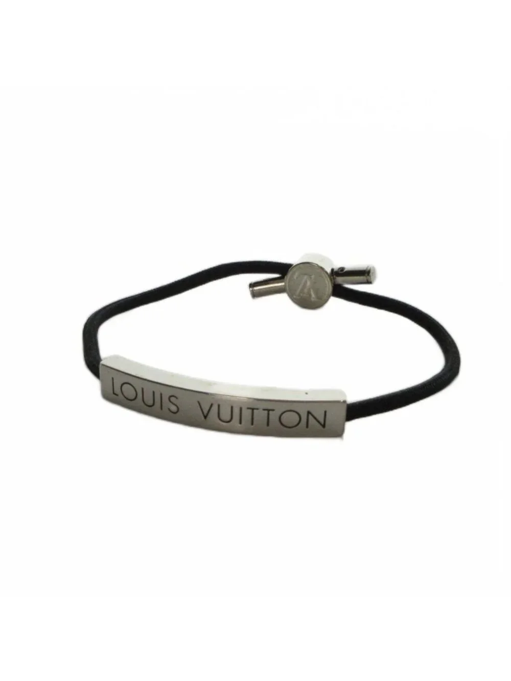 Louis Vuitton Bracelet LV Space Bangle Logo Silver Color Black